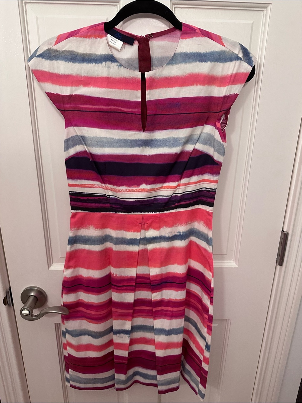 Women’s Striped Midi Dress in Pink and Purple